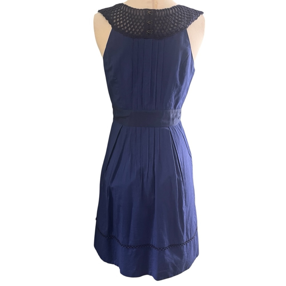 Floreat Navy Blue Crochet Yoke Mini Dress - Picture 10 of 13